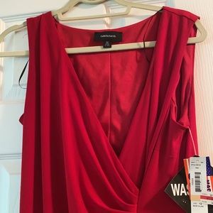 Red floor length gown  never worn Just tried on